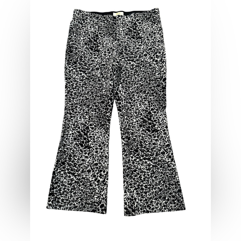 Maeve by Anthropologie Fleur Margot Pants Black and white floral cropped size M